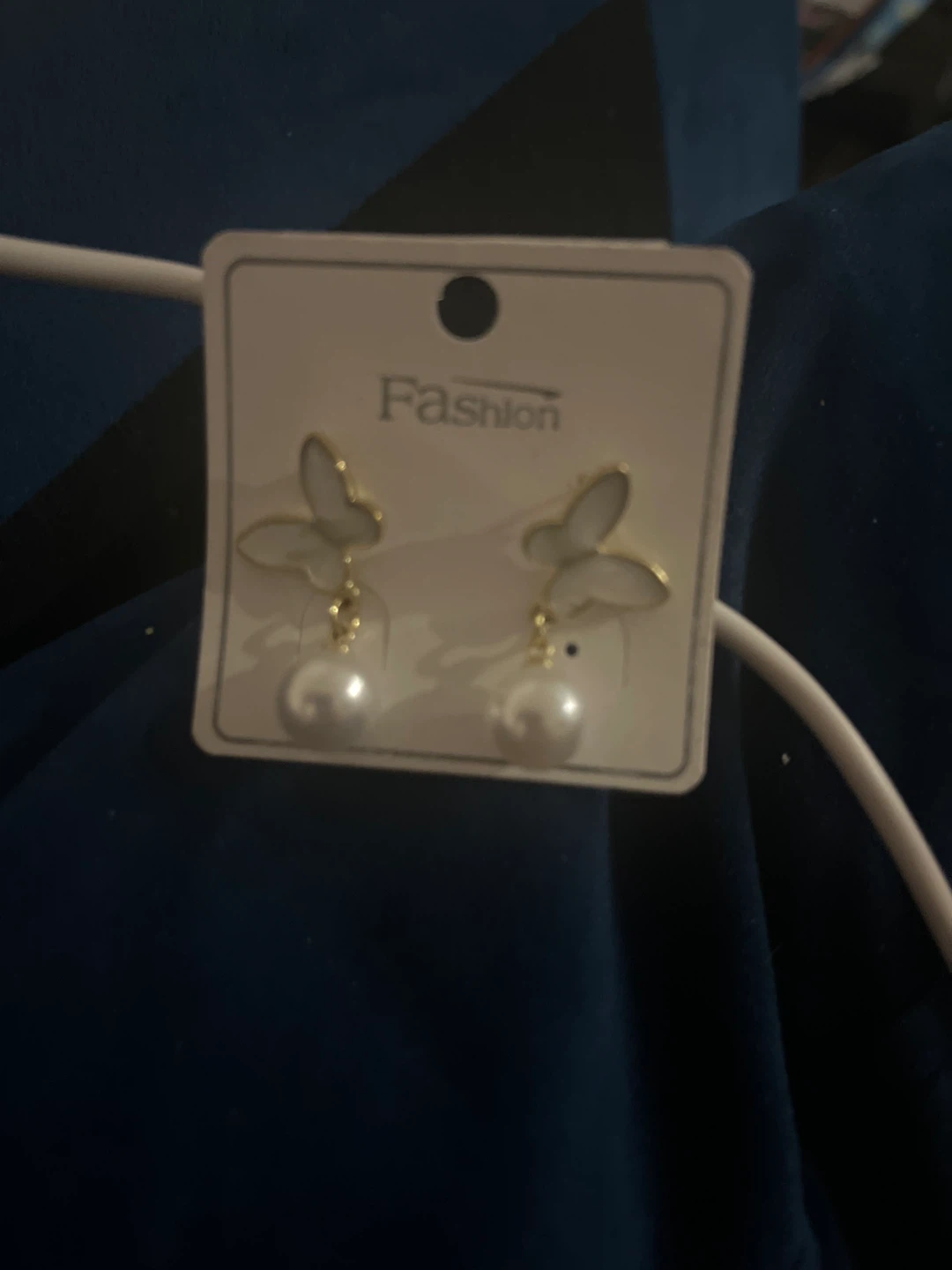 Butterfly Pearl Drop Earrings - New