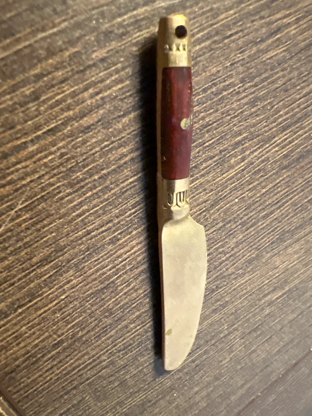 Vintage Brass & Wood Butter Knife - photo 2