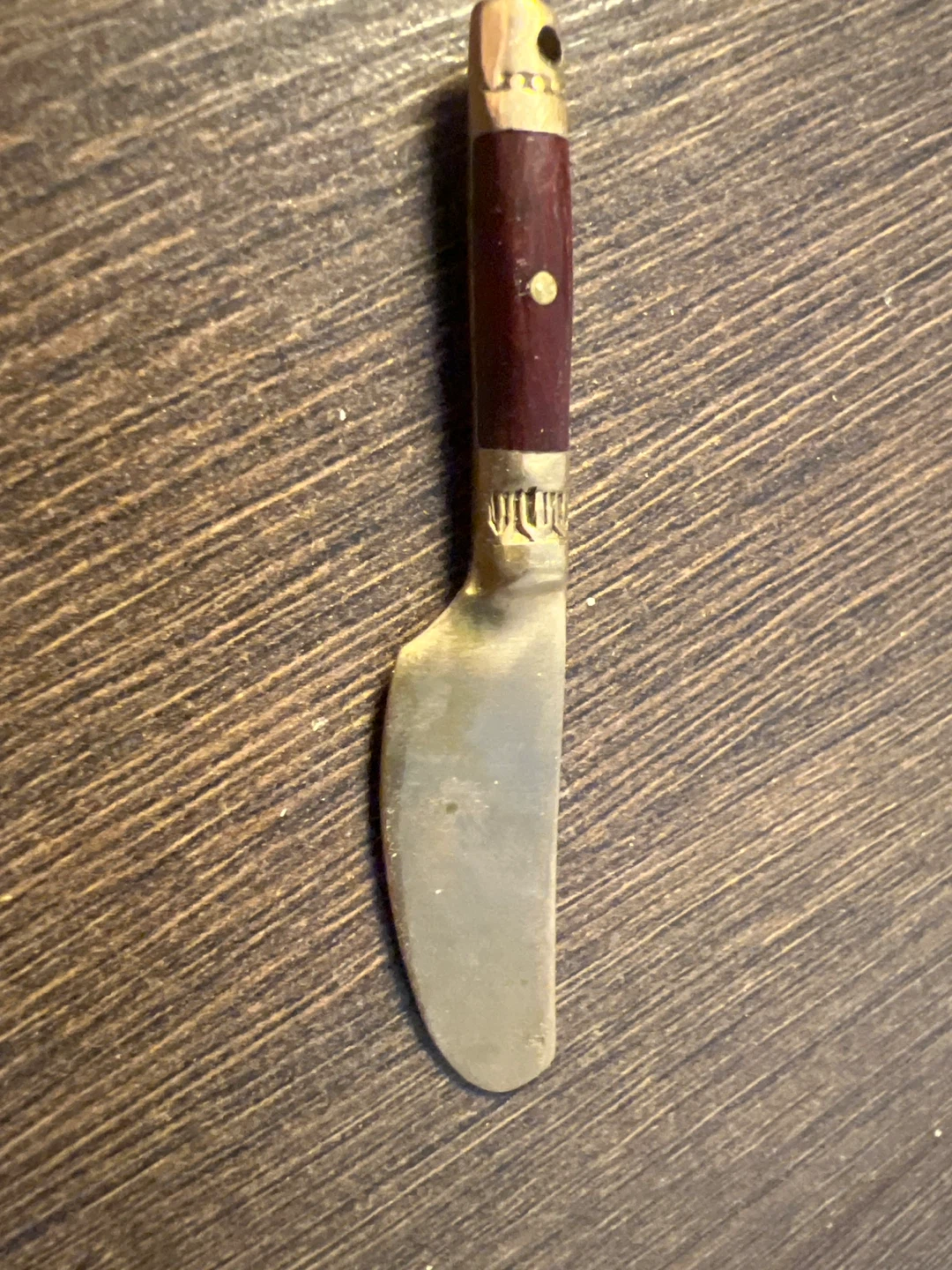 Vintage Brass & Wood Butter Knife