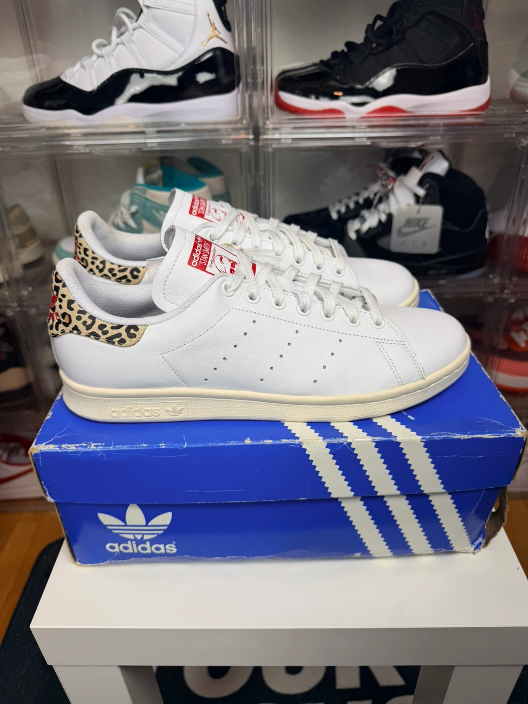 Adidas Stan Smith W White/Leopard - Women's Size 10.5 Men Size 9