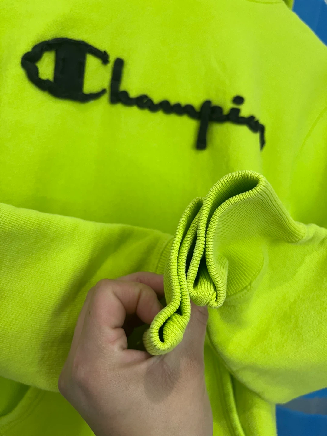 Champion Hoodie - Small, Neon Yellow - photo 2