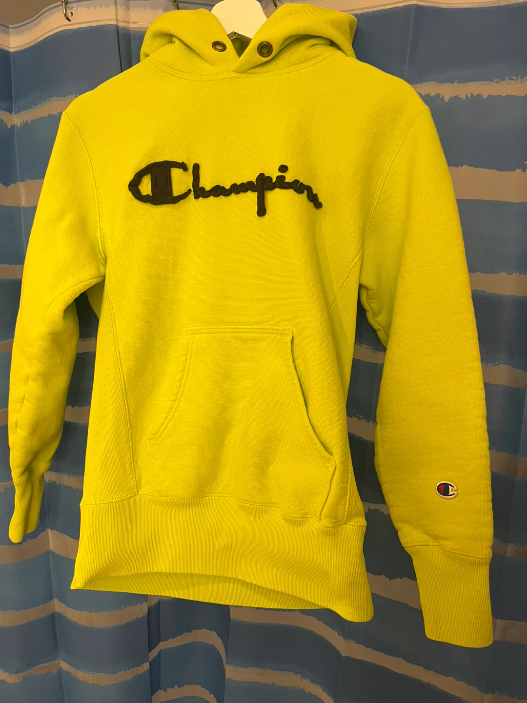 Champion Hoodie - Small, Neon Yellow - photo 3