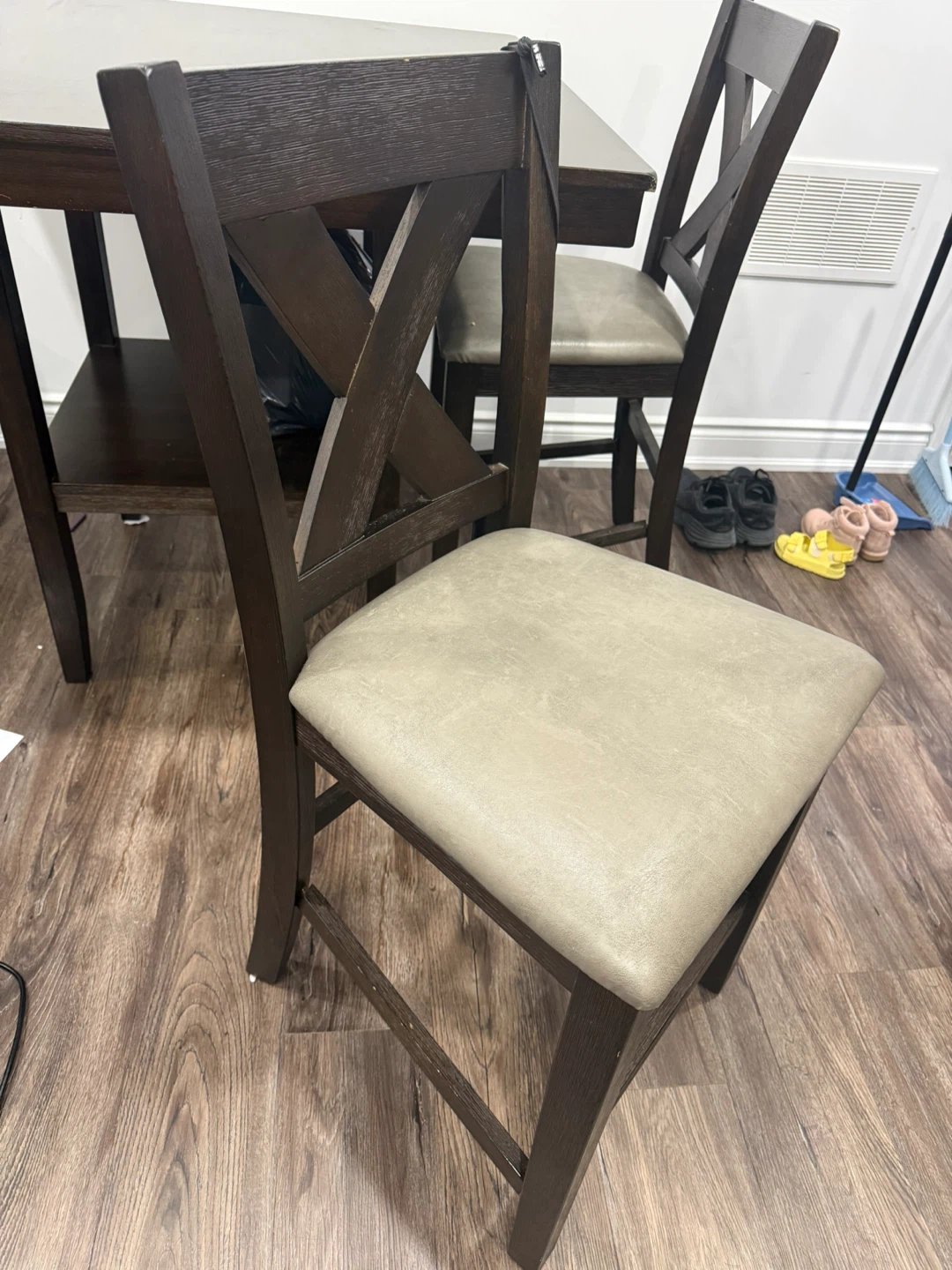 Dining Table with 2 Chairs - Dark Brown - photo 2