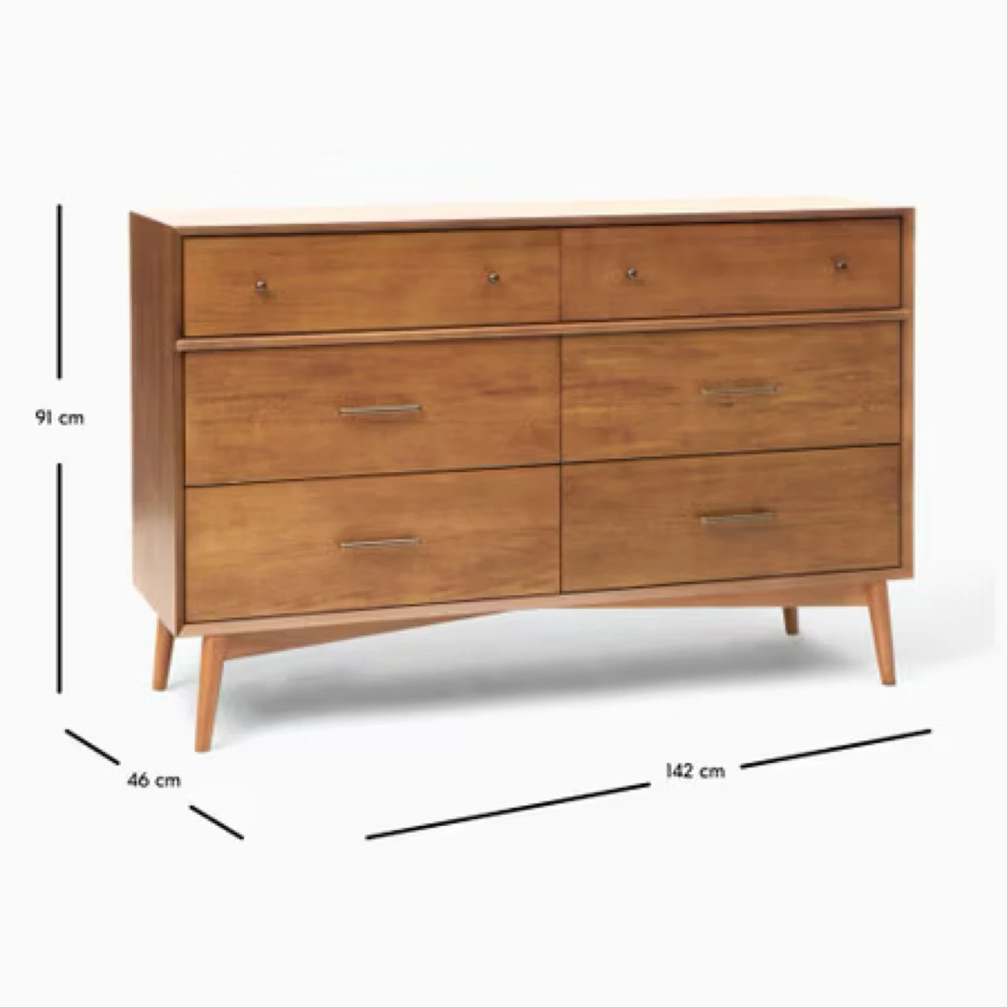 West Elm Mid-Century Modern Wood 6-Drawer Dresser - photo 4