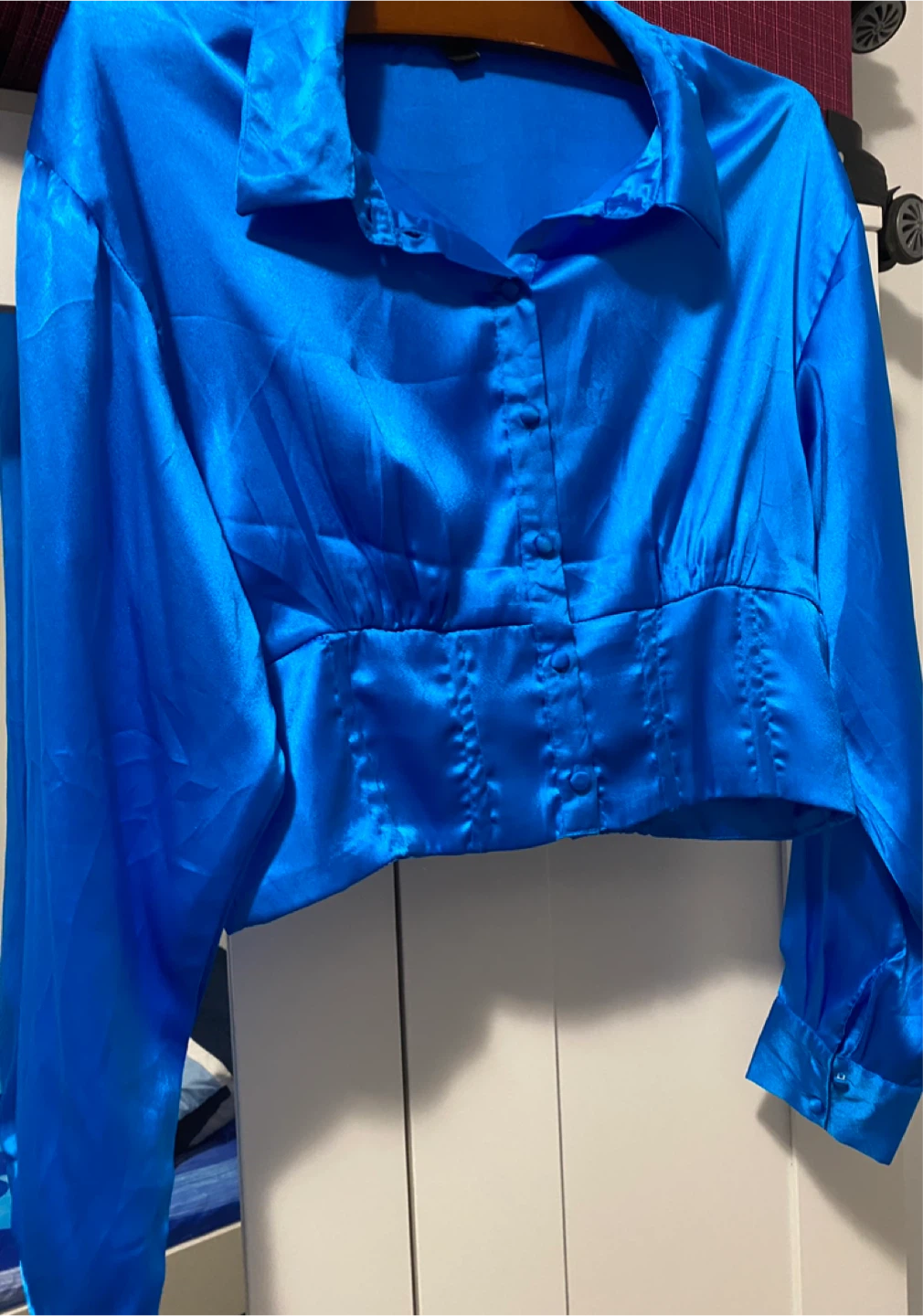 Blue Satin Blouse