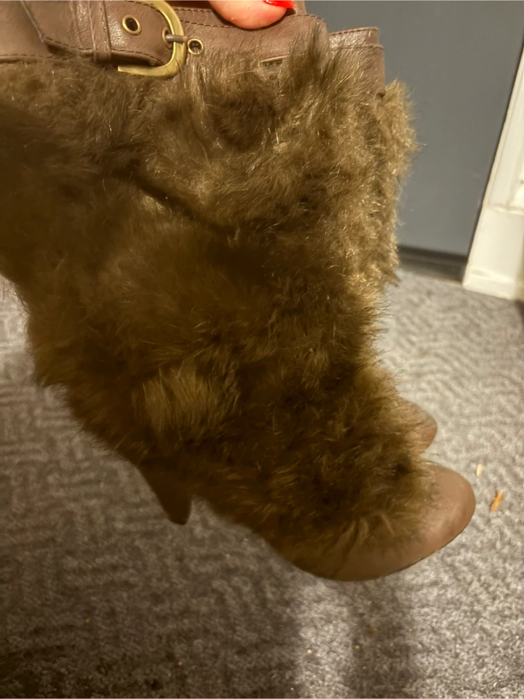 Circadeal Brown Fur Boots - Size 38 - photo 3