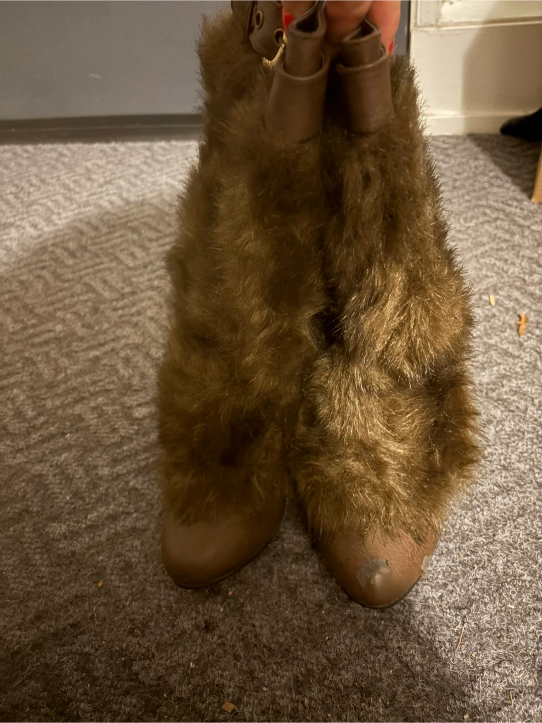 Circadeal Brown Fur Boots - Size 38 - photo 2