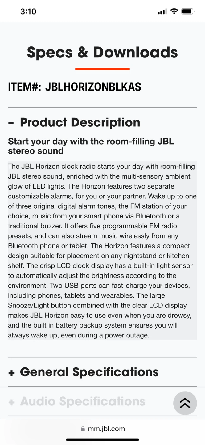 JBL Horizon Bluetooth Clock Radio - photo 3