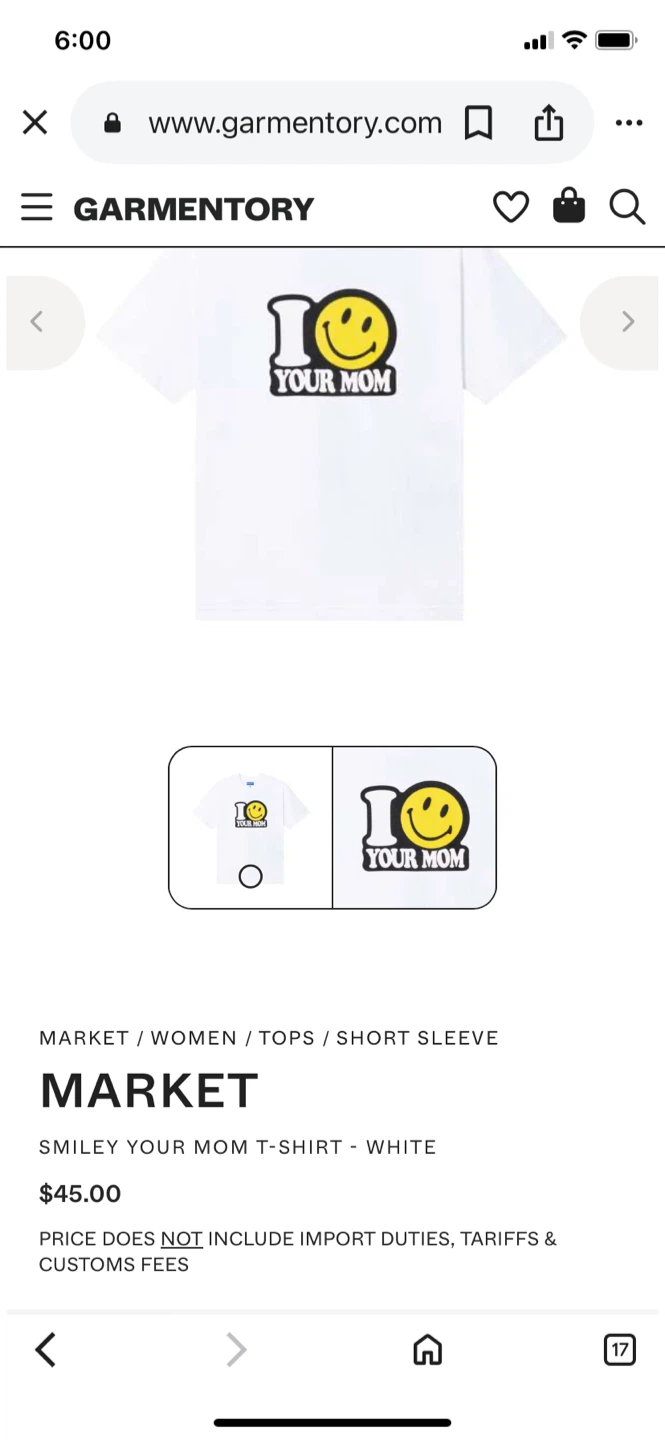 New MARKET x Smiley 'I ❤️ Your Mom' Tee - L - photo 2