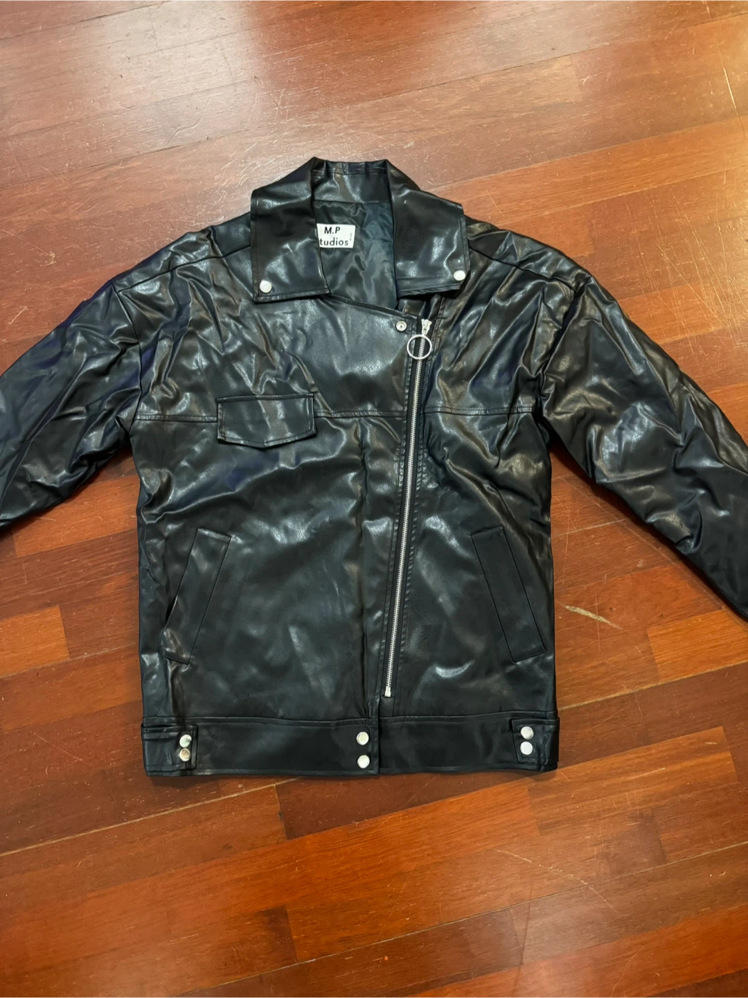 M.P. Studios Black Leather Jacket