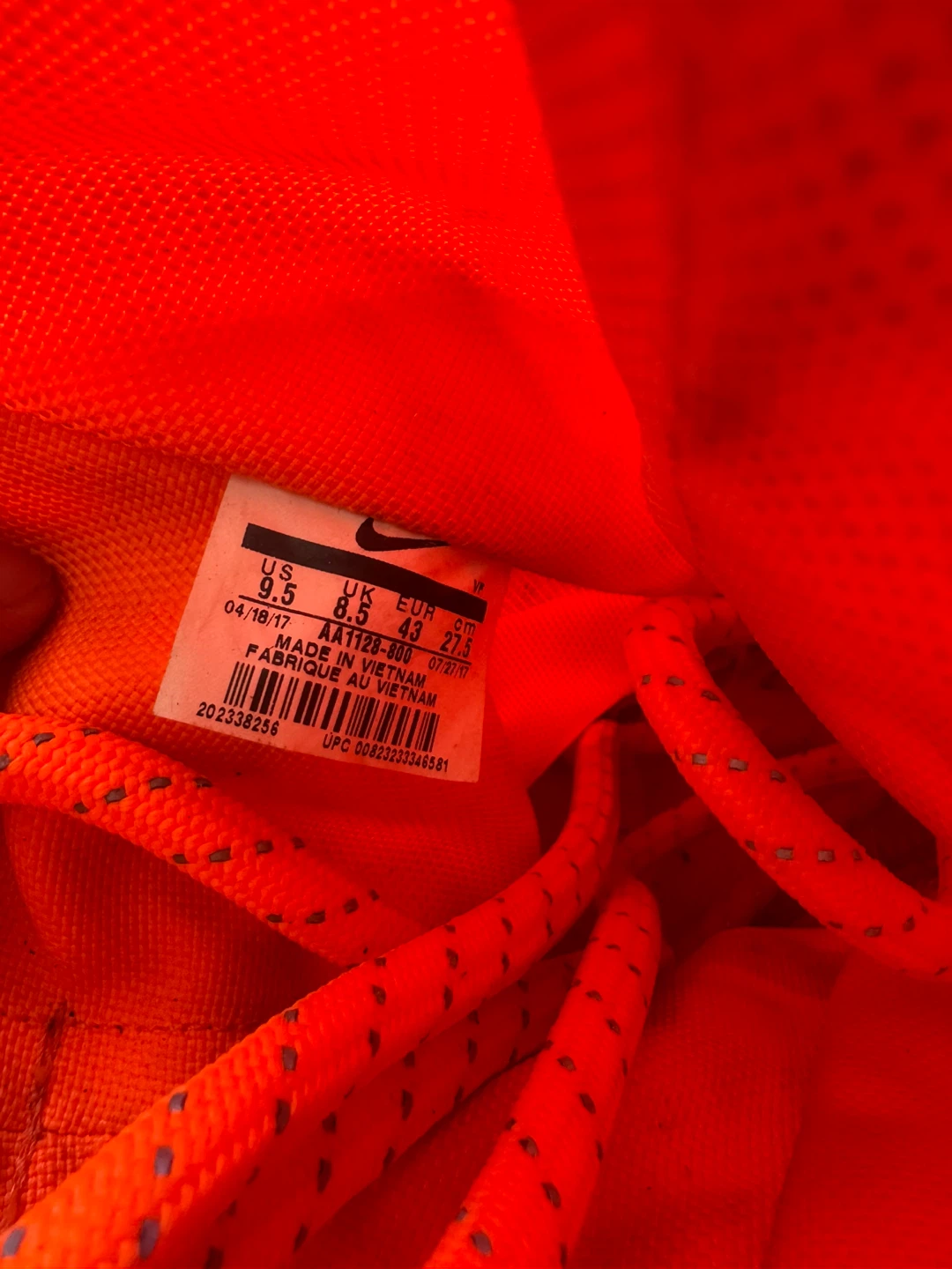 Nike Air Force 1 High Boot Orange Size 9.5 - photo 2