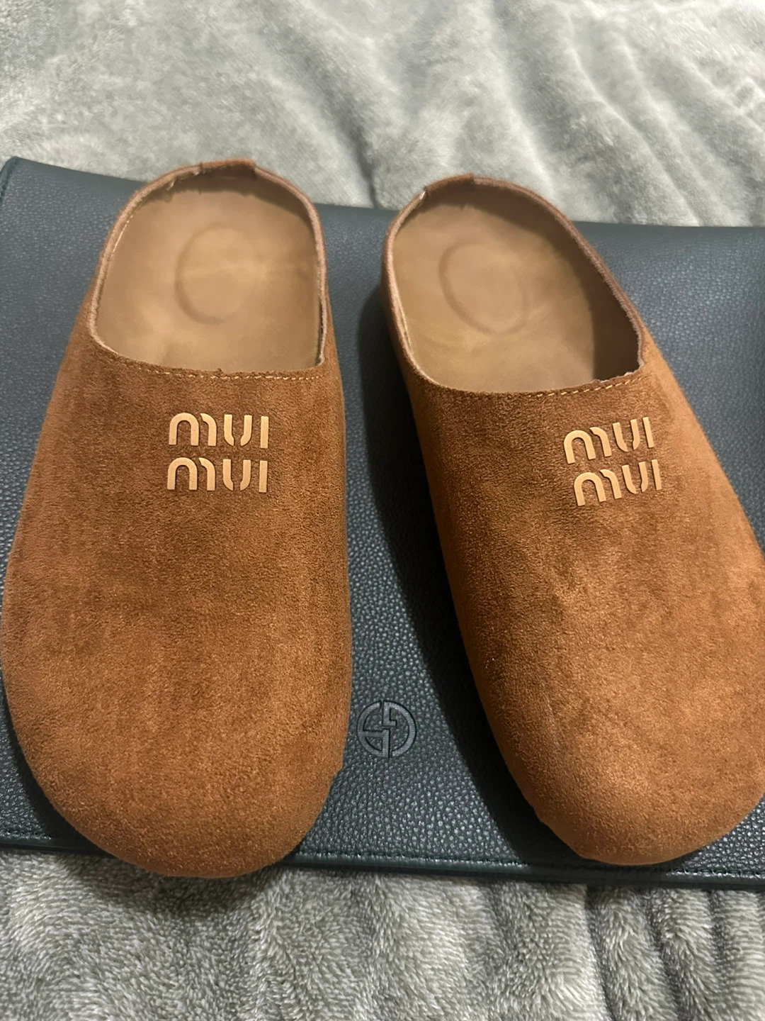Miu Miu Brown Suede Mules, Size 7