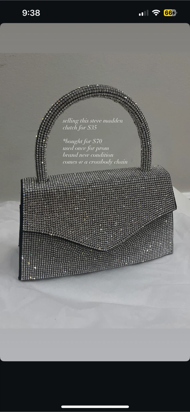 Steve Madden Rhinestone Clutch / purse for events , prom