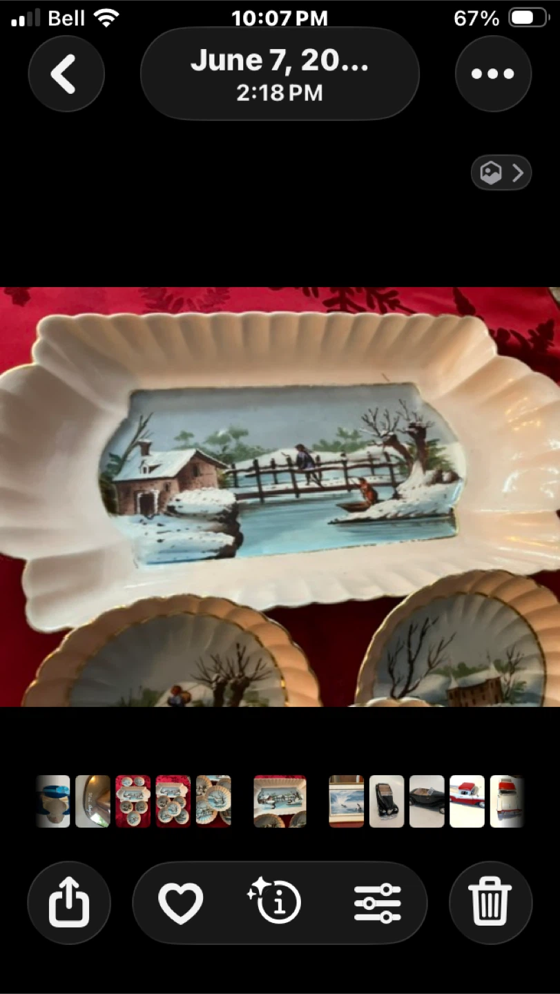 Vintage Winter Scene Serving Set - photo 2