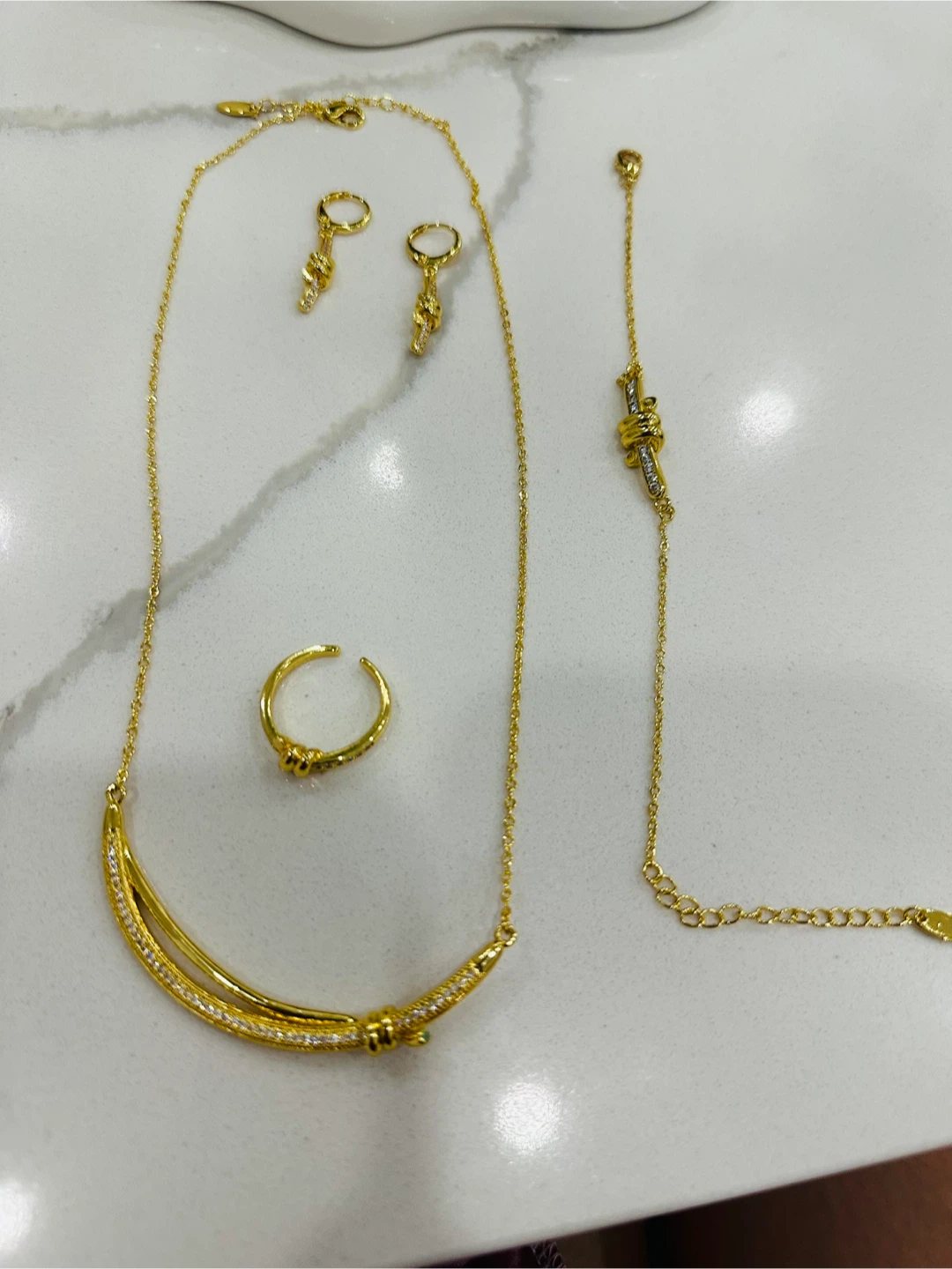 Necklace, Bracelet, Ring, Earrings