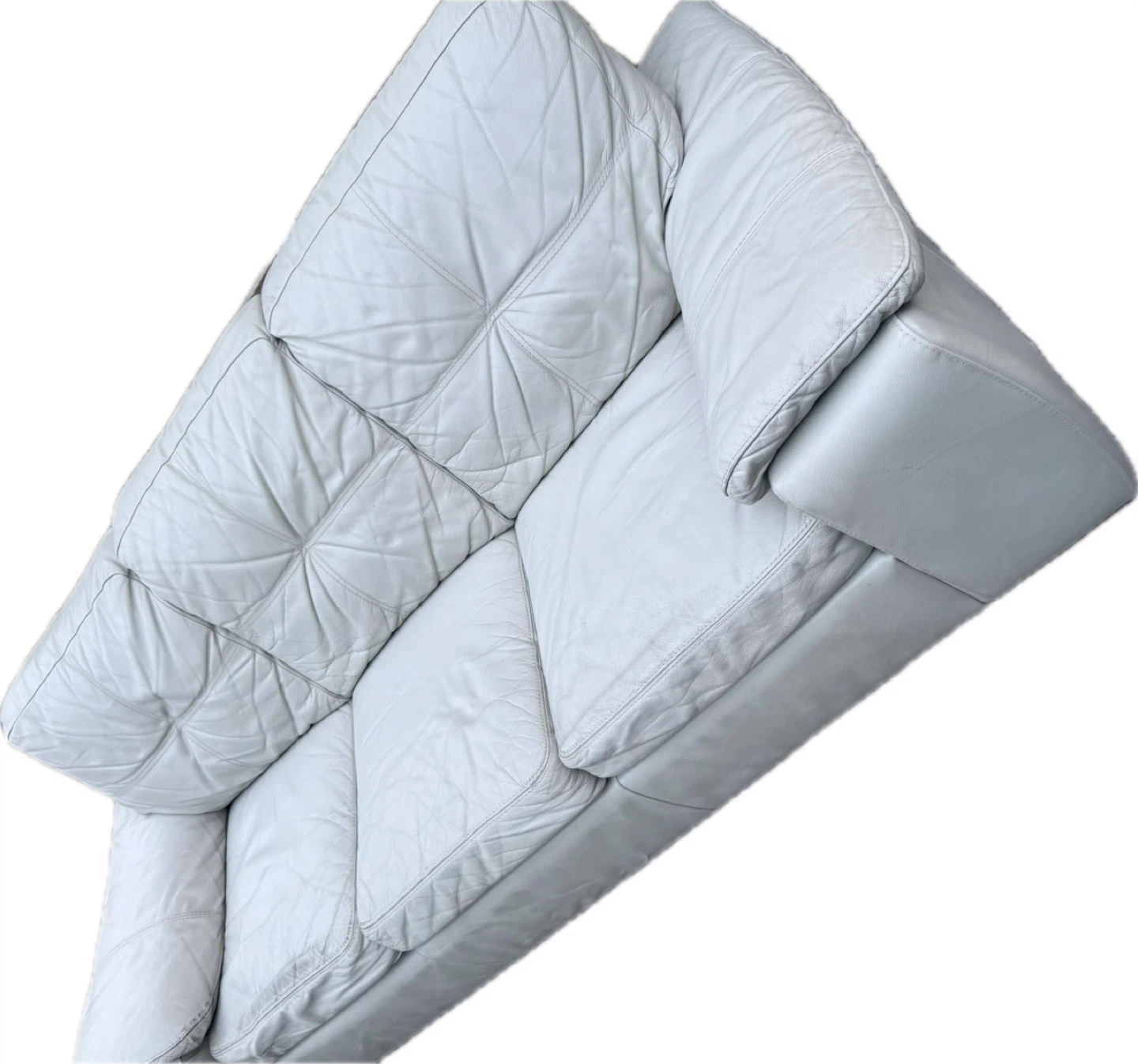 White Leather Sofa - photo 2