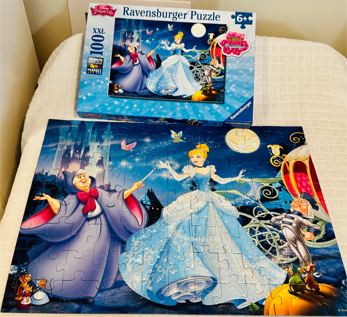 Disney Princess Ravensburger Cinderella Glitter Jigsaw Puzzle… - photo 4