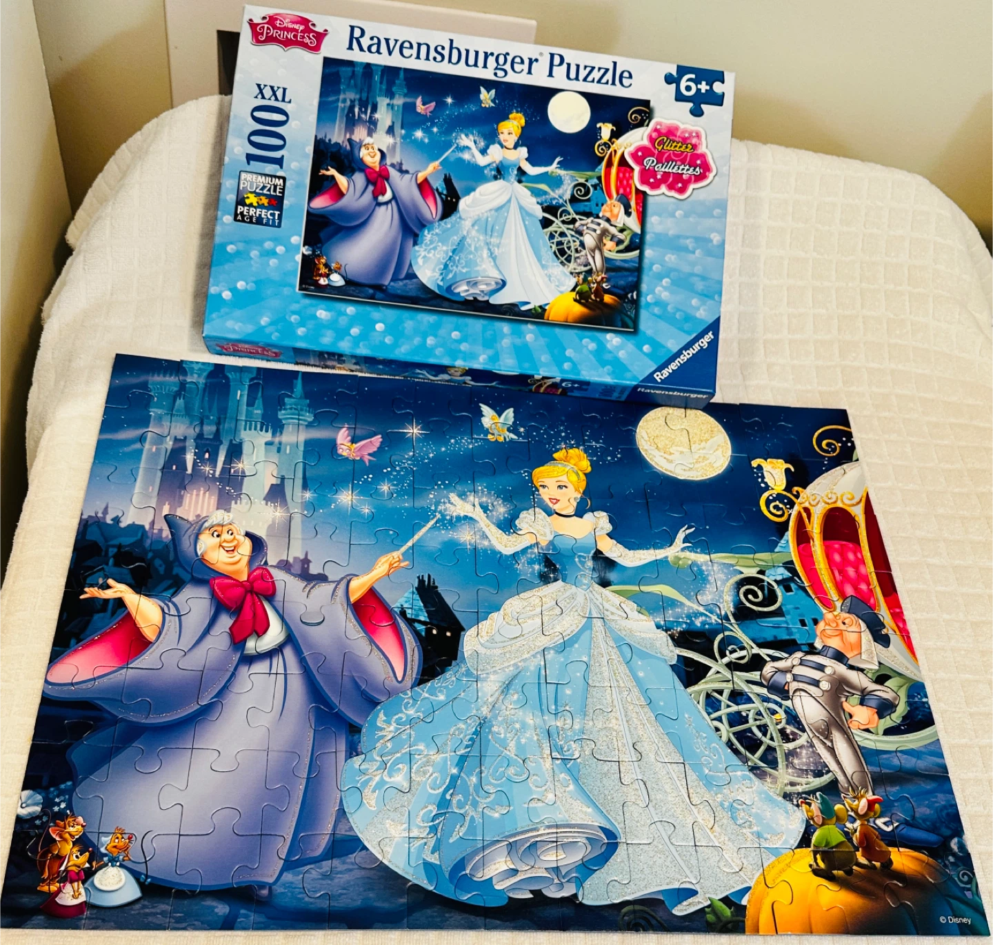 Disney Princess Ravensburger Cinderella Glitter Jigsaw Puzzle… - photo 3
