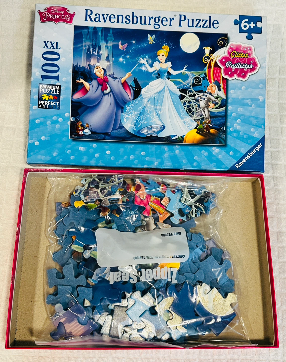 Disney Princess Ravensburger Cinderella Glitter Jigsaw Puzzle… - photo 2