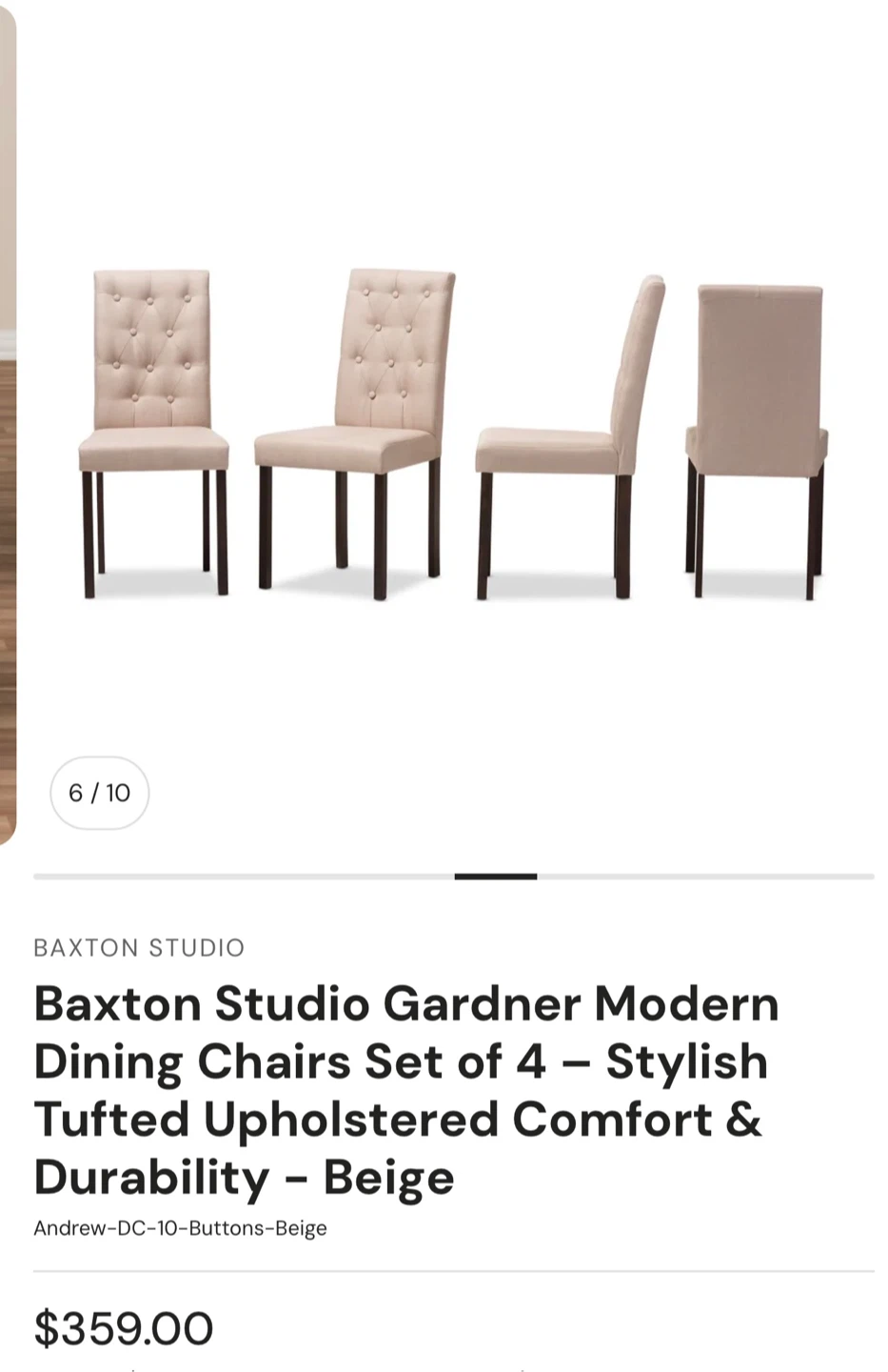 Baxton Studio Dining Chairs - Set of 4 - photo 4