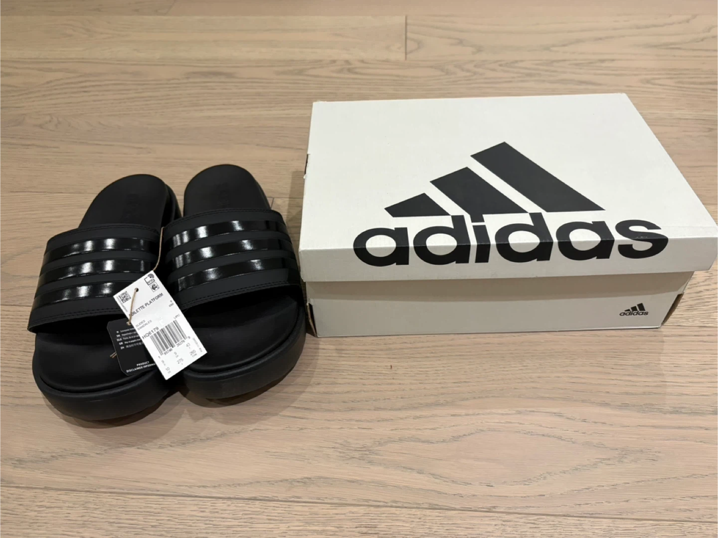 Adidas Adilette Platform Slides - women size 10
