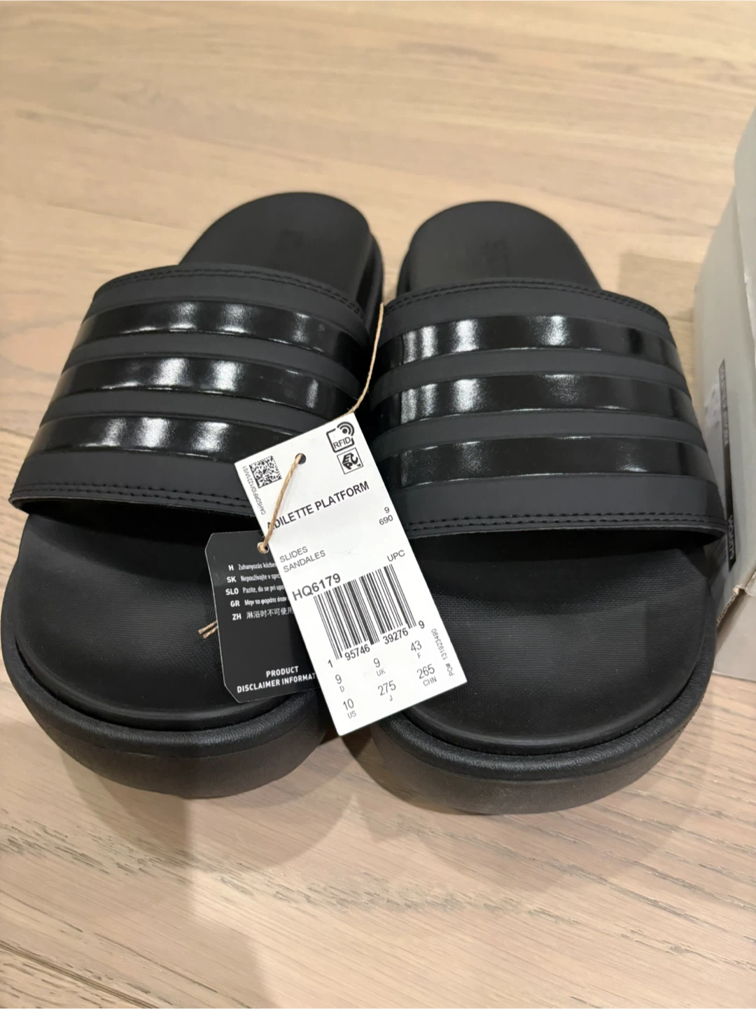 Adidas Adilette Platform Slides - women size 10 - photo 2