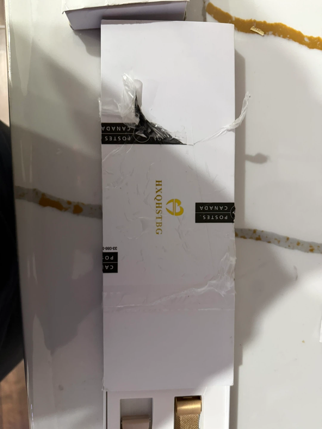 HXOHSTBG Gold Smartwatch with Extra Band