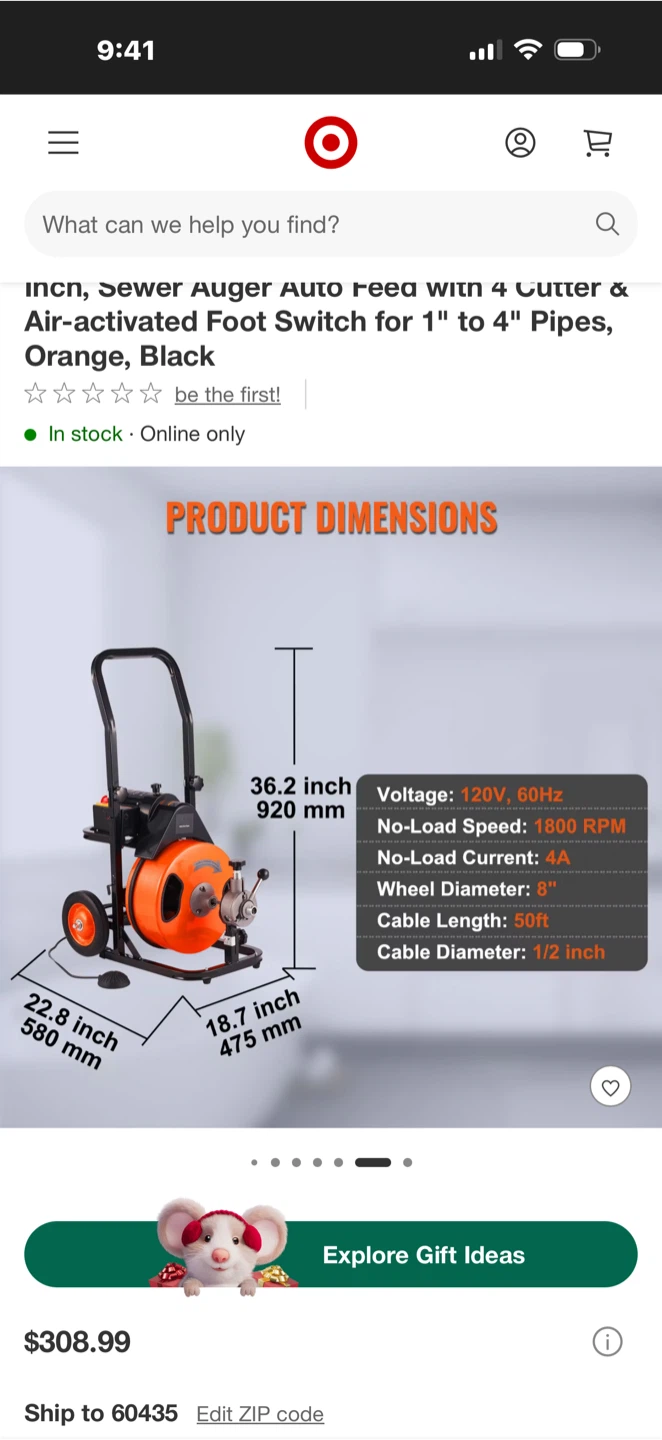 VEVOR 50/75/100 Foot Electric Drain Cleaner - NEW - photo 5