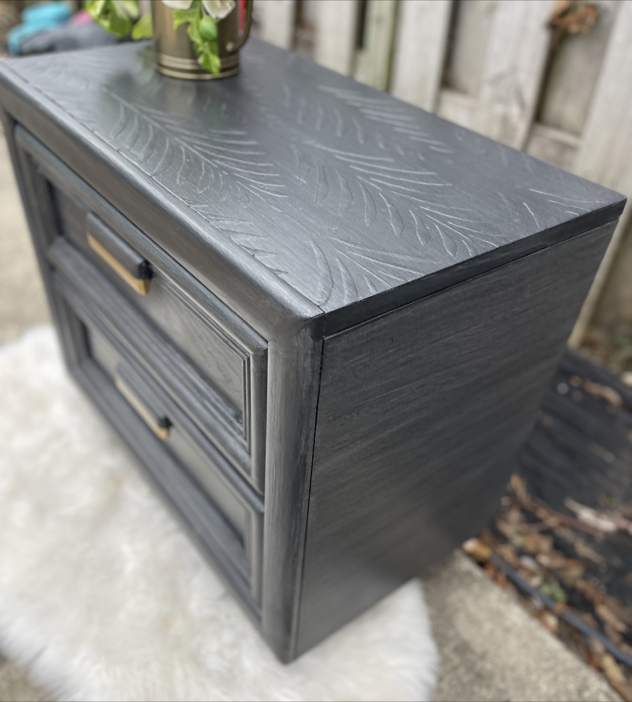 MCM nightstand redone in Brushed Gray Finish - photo 2