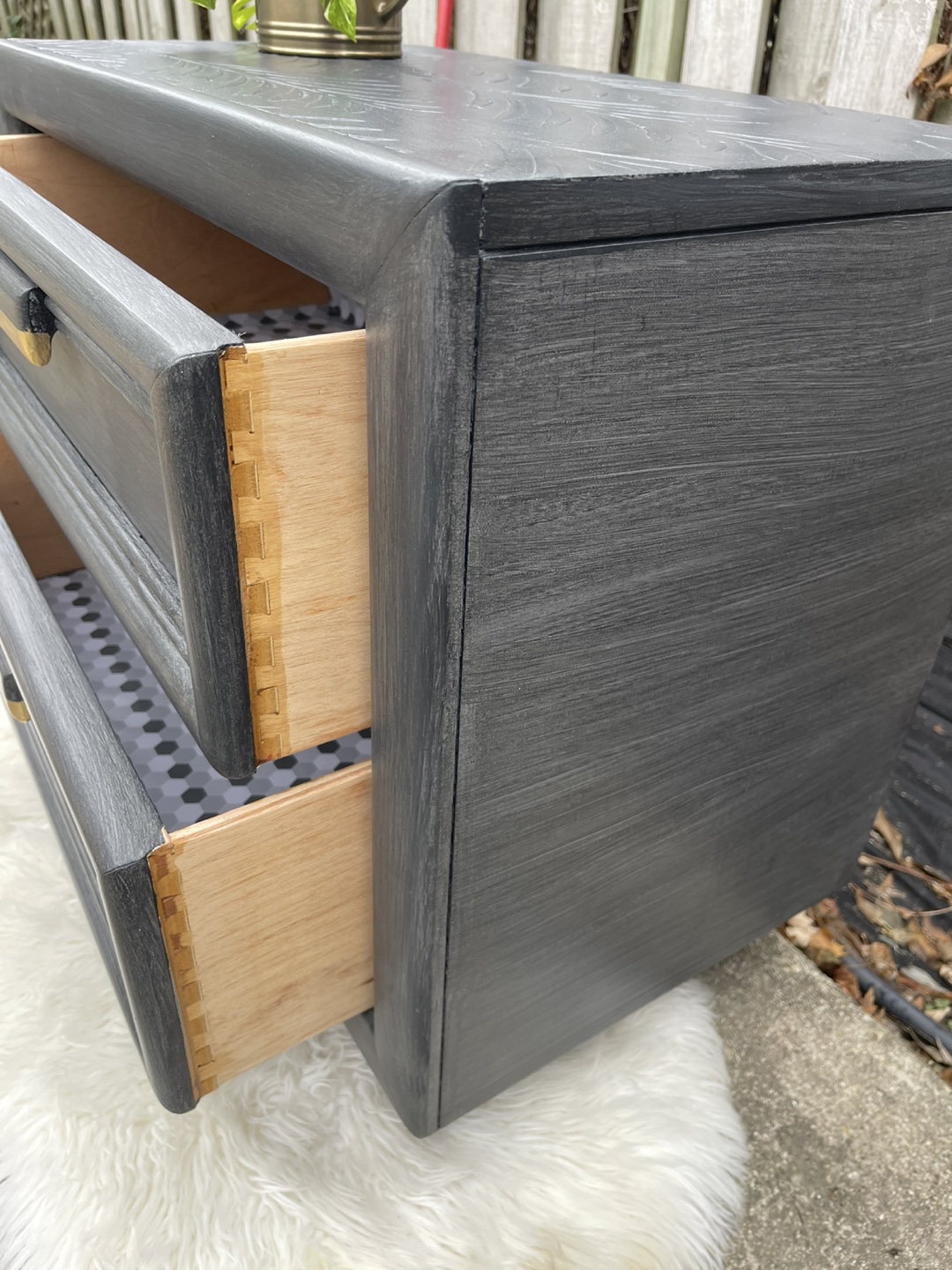 MCM nightstand redone in Brushed Gray Finish - photo 3