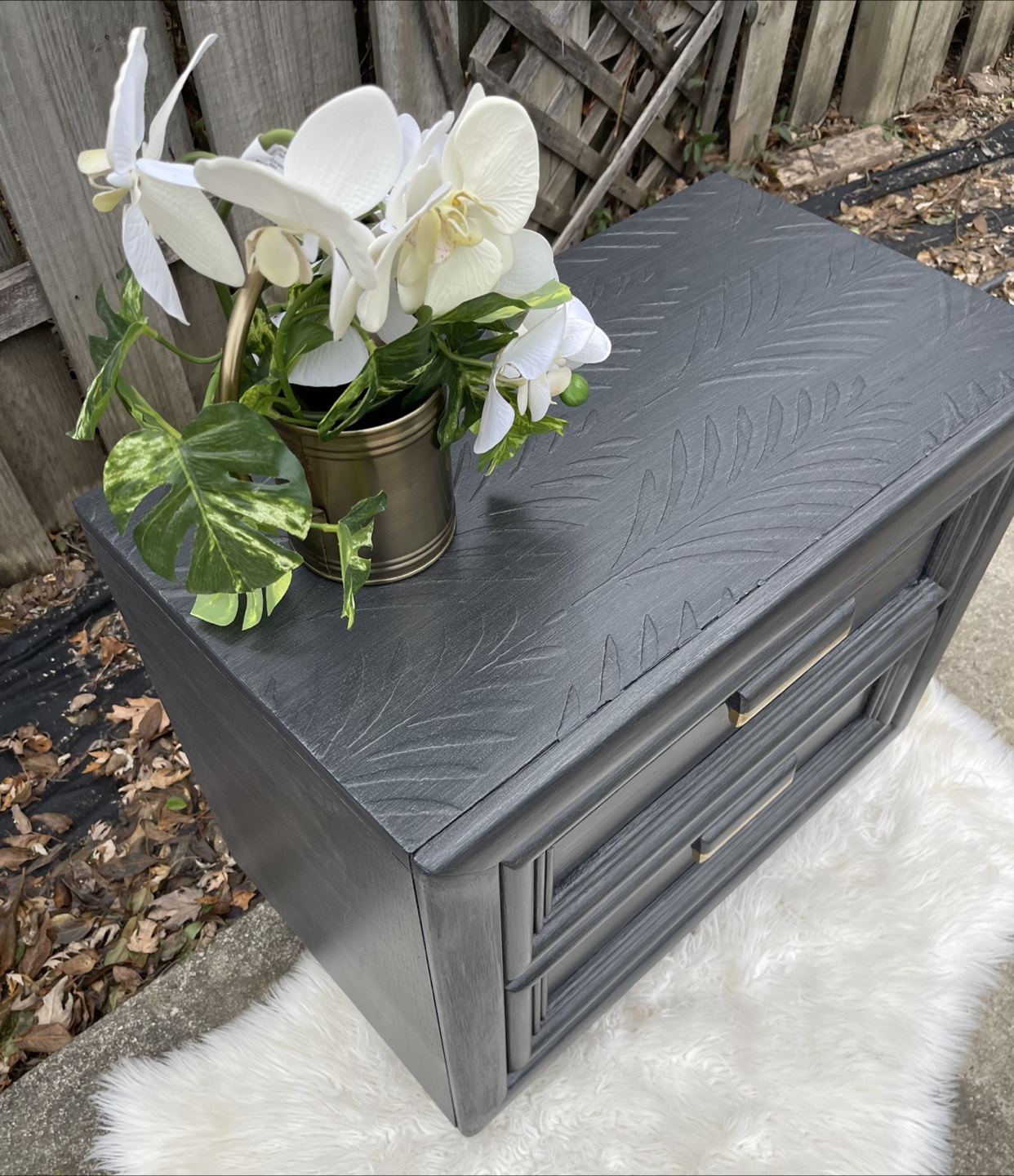 MCM nightstand redone in Brushed Gray Finish - photo 5