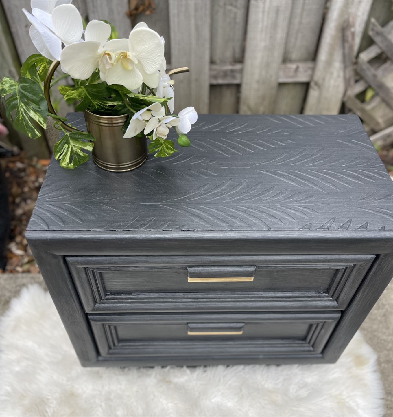 MCM nightstand redone in Brushed Gray Finish - photo 4