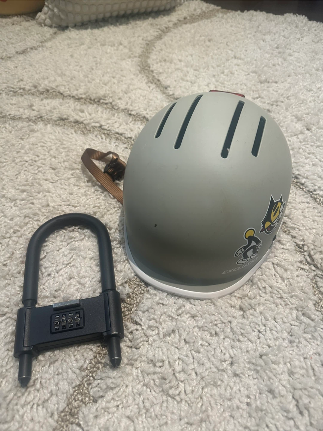 Exclusive Gray Bike Helmet with Lock