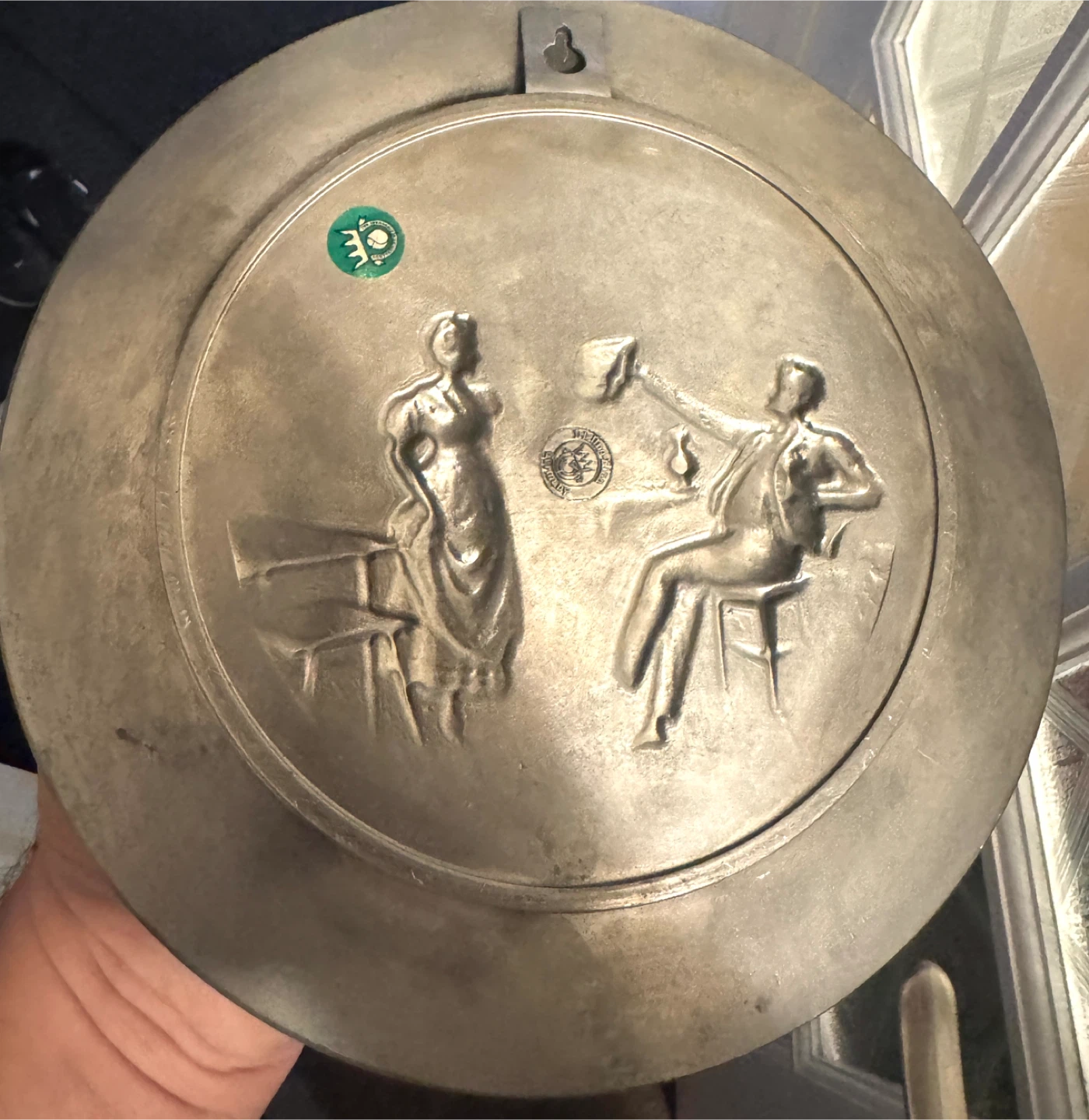 Vintage German Pewter Decorative Plate - photo 2