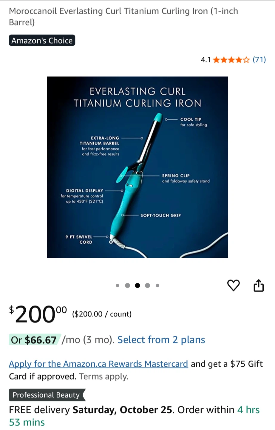 Moroccanoil Everlasting Curl Titanium Curling Iron 1-inch - photo 2