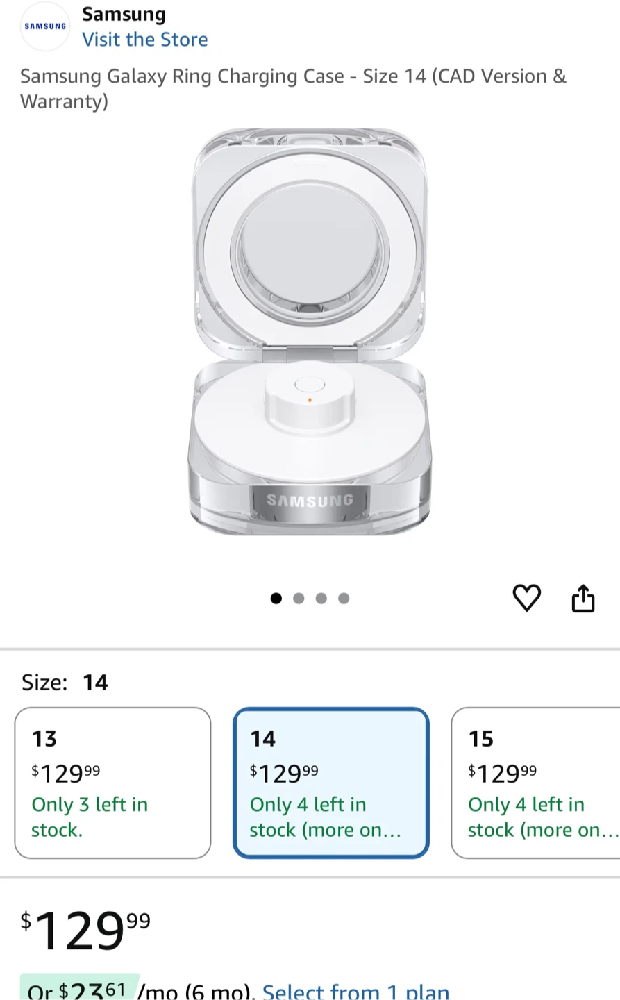 Samsung Galaxy Ring Charging Case - Size 14 (CAD)