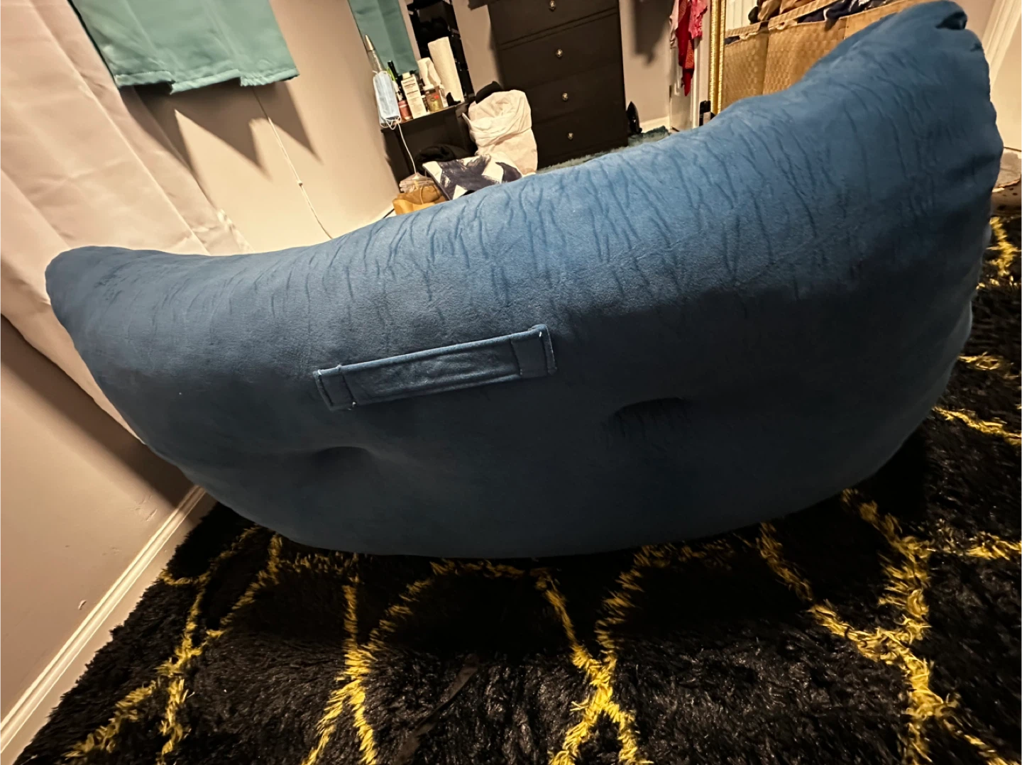 Blue Cordaroy Bean Bag Chair - photo 4