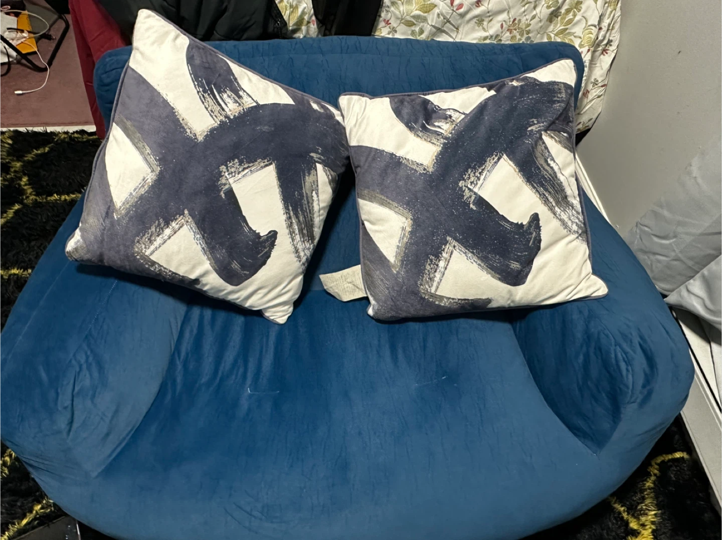 Blue Cordaroy Bean Bag Chair