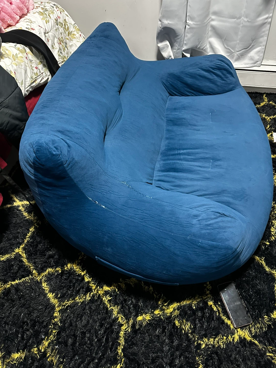 Blue Cordaroy Bean Bag Chair - photo 3