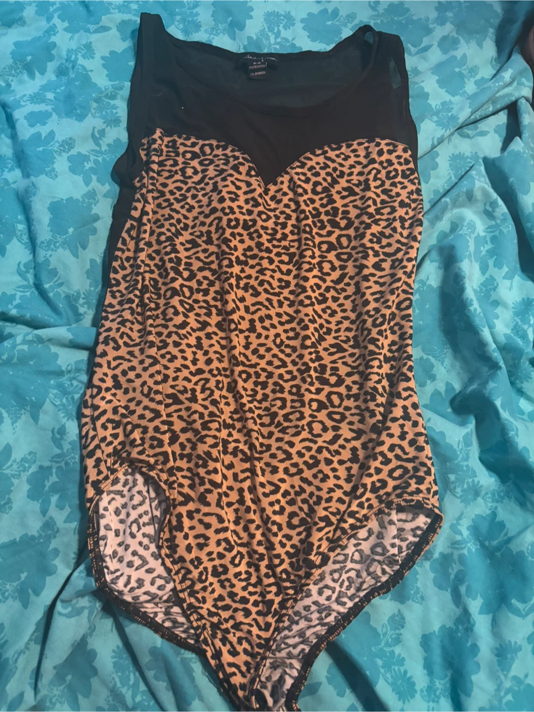 Seductionss Leopard Print Bodysuit - Size M