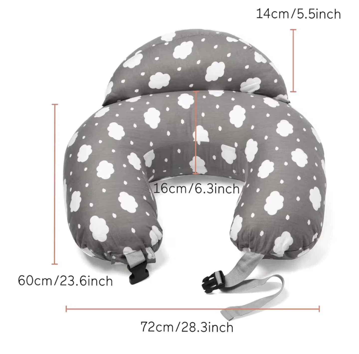 Grey Cloud Nursing Pillow