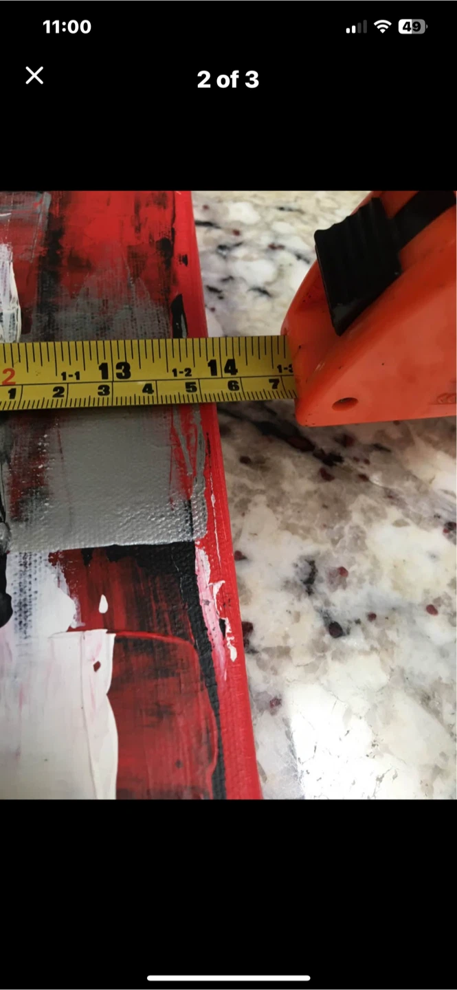 Abstract Painting - Red, Black, White - 14"x11" - photo 2