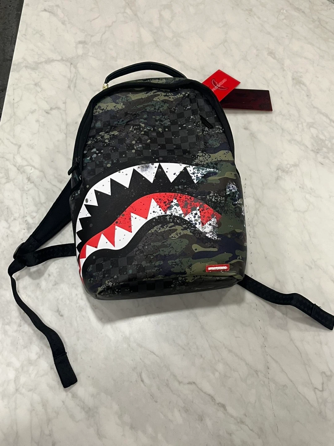 Sprayground Backpack - Camo Shark Design