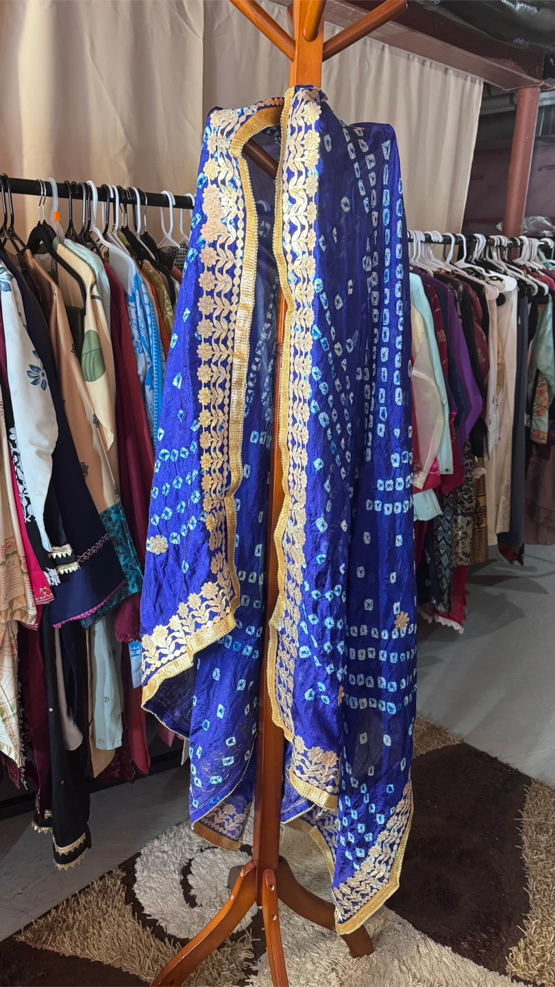 Blue Bandhani Dupatta