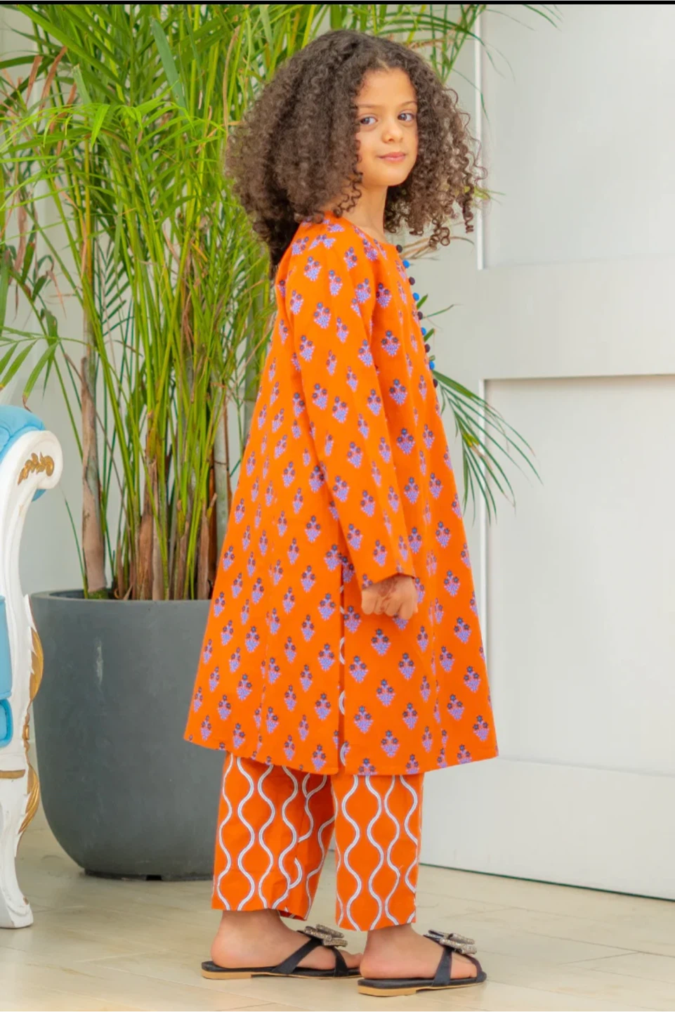 Kids Orange Printed Outfit - Size 7-8 Years - photo 3