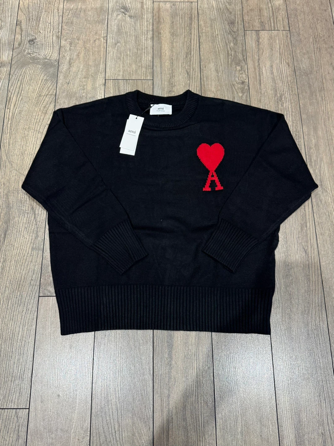 Ami Paris Black Crewneck Sweater
