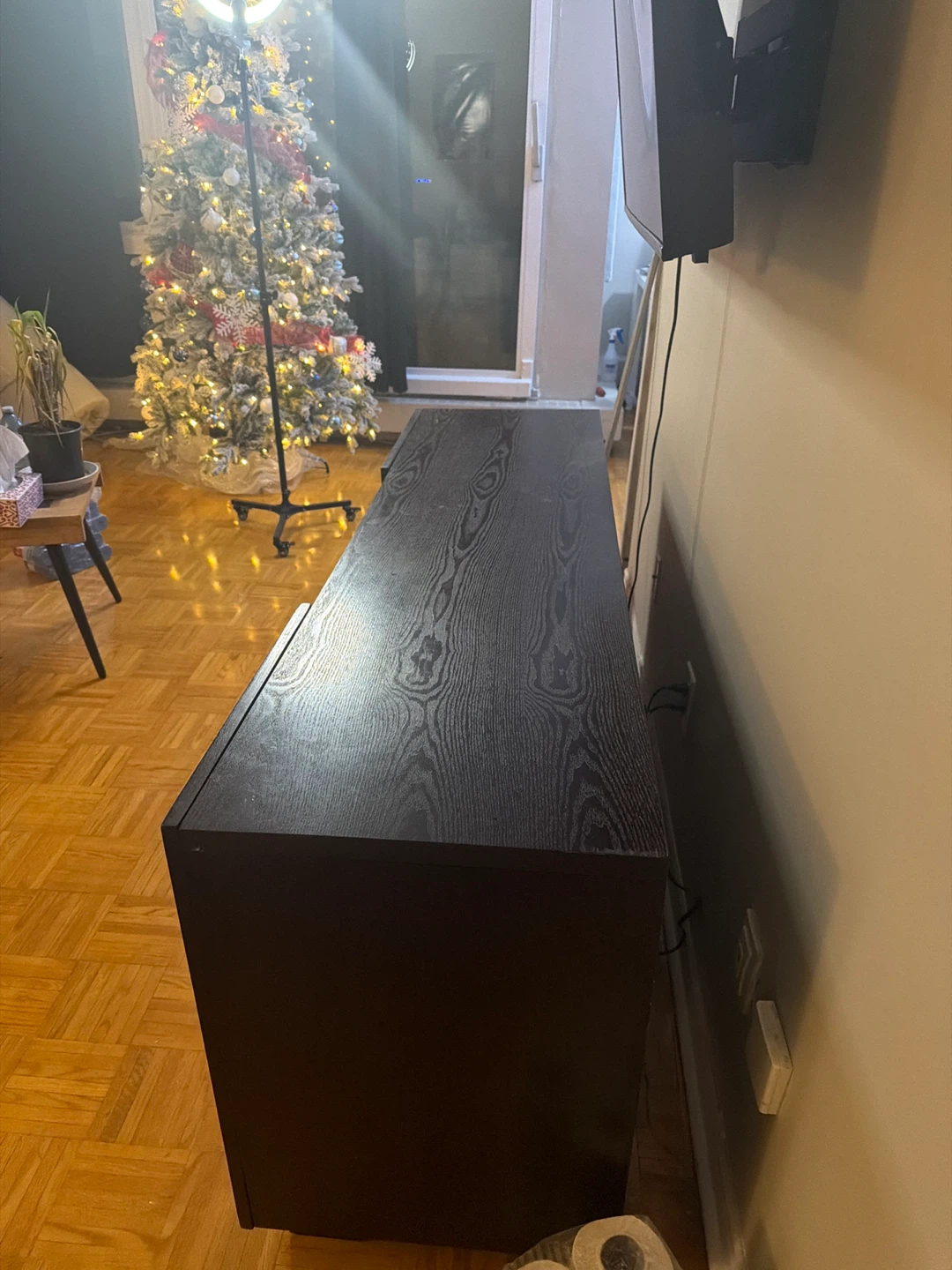 Dark Brown TV Stand with Fireplace - photo 2