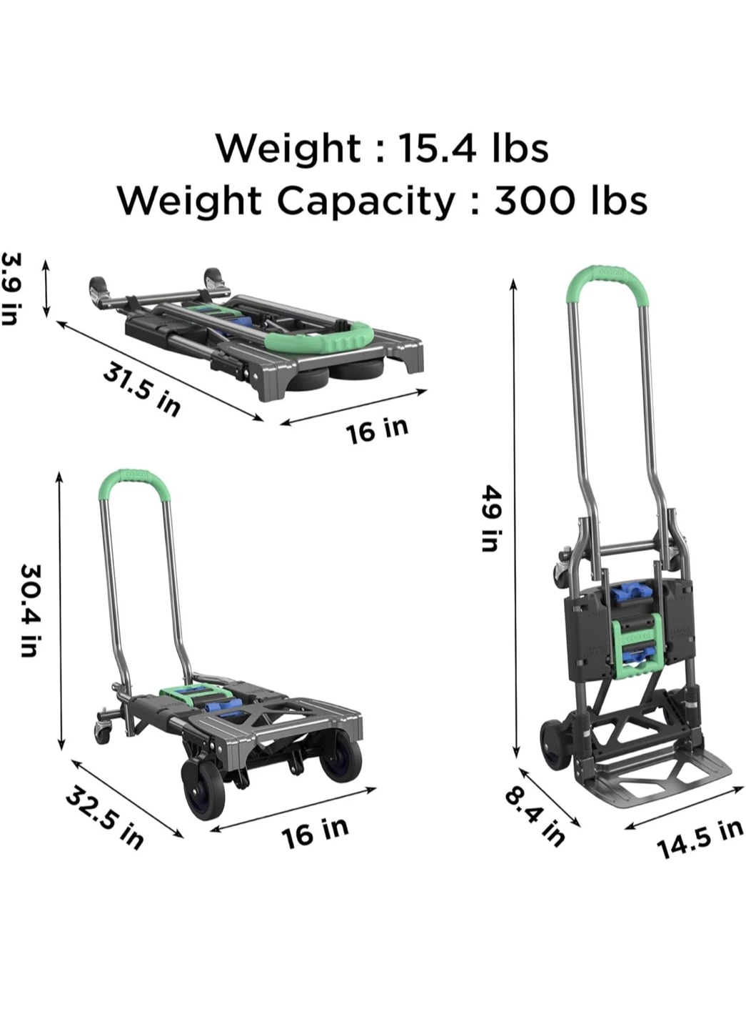 COSCO Shifter Multi-Position Folding Hand Truck & Cart - photo 3