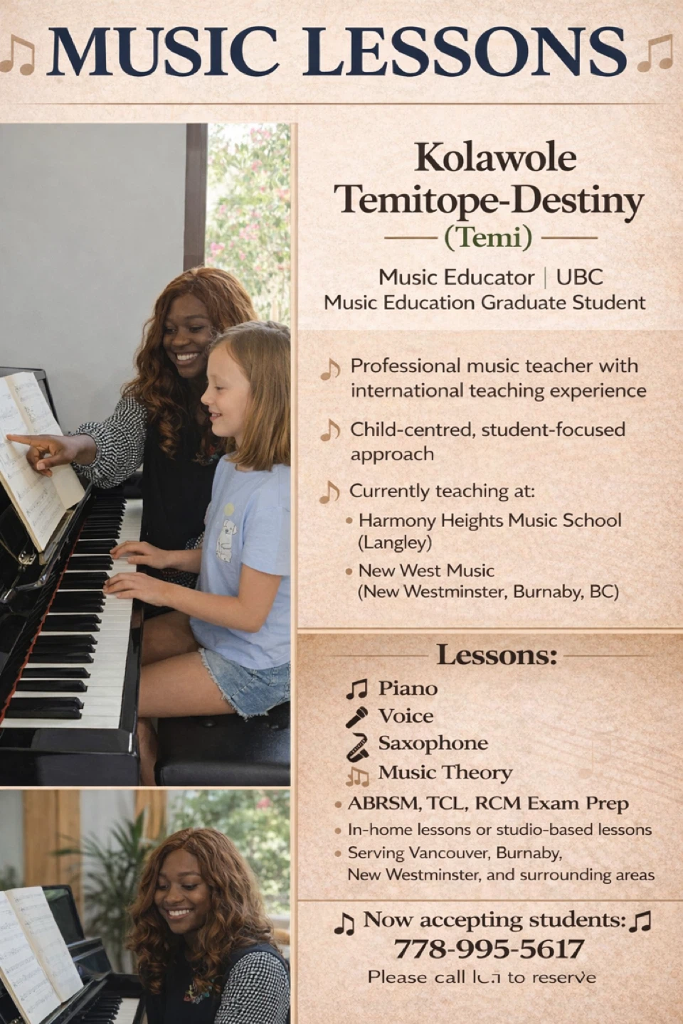 Piano lessons