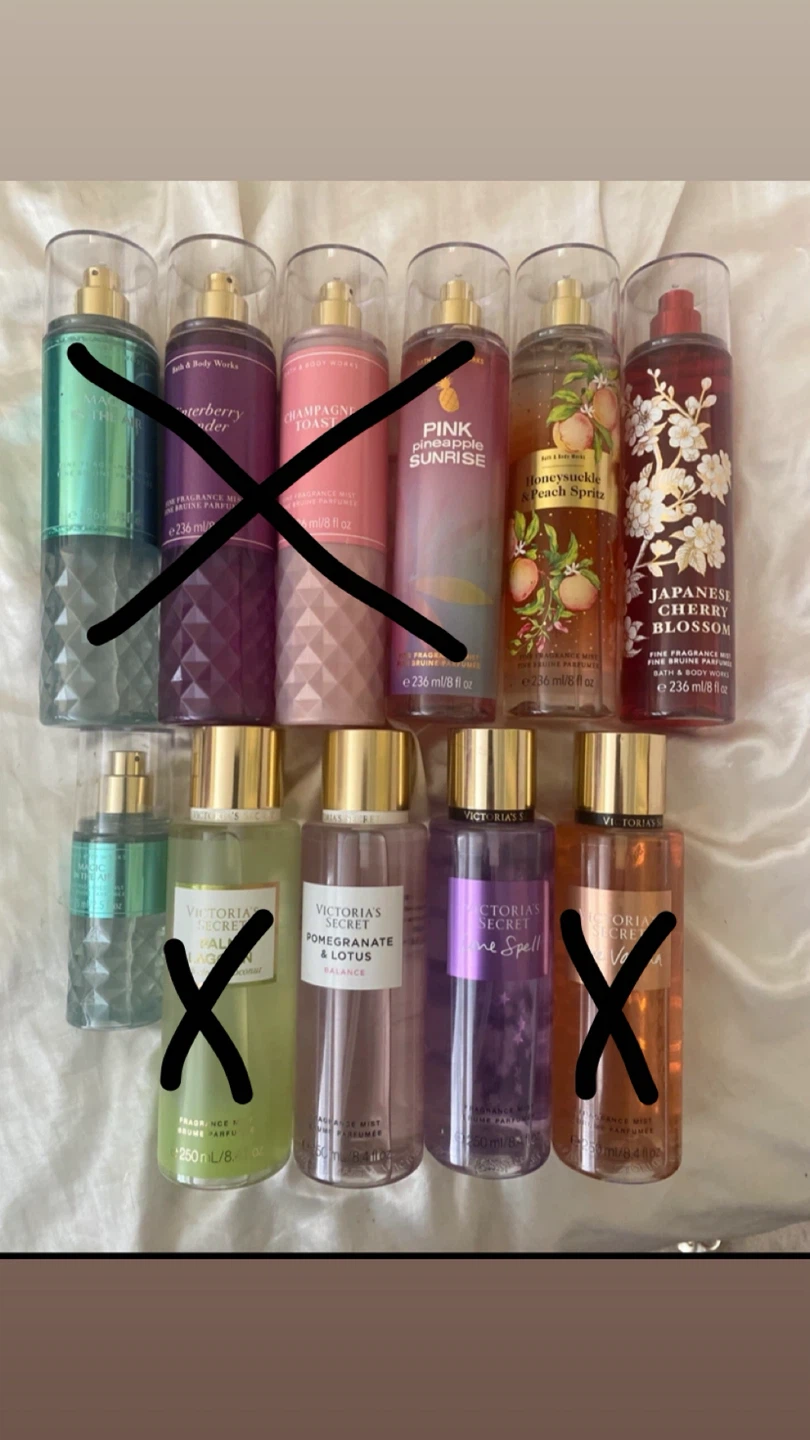Bath & Body Works & Victoria's Secret body mists